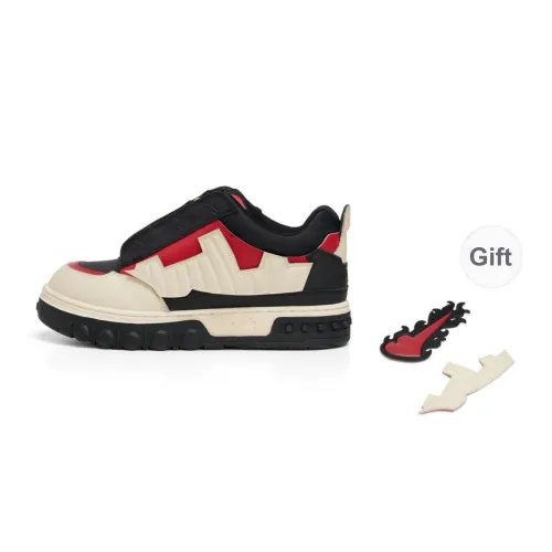 XINYINSU Height Increasing Wear Resistant Breathable Slip Resistant Low Top Puffy Skateboard Shoes Unisex Flame Red