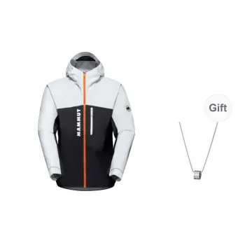 MAMMUT Waterproof And Windproof Windbreaker Jacket Unisex Black And White Comes With Necklace