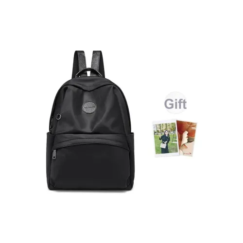 RED DRAGONFLY Ткань с лицевой коровьей кожей Рюкзак Стандартный Унисекс Черный