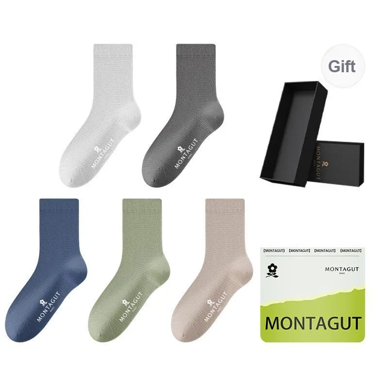 Montagut Mid Calf Socks Men's Gift Box Combination-30