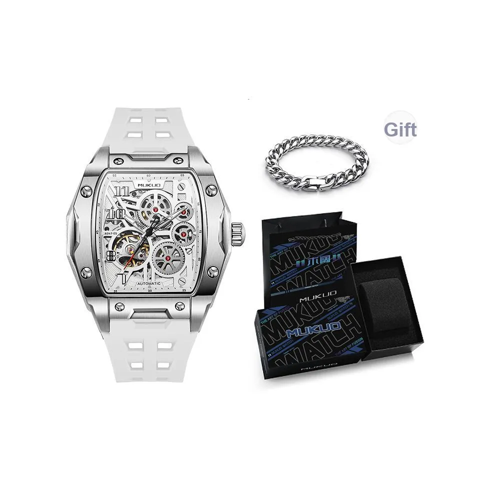 MUKUO Автоматический механический механизм Мужские часы 55мм*45мм*13мм Черный