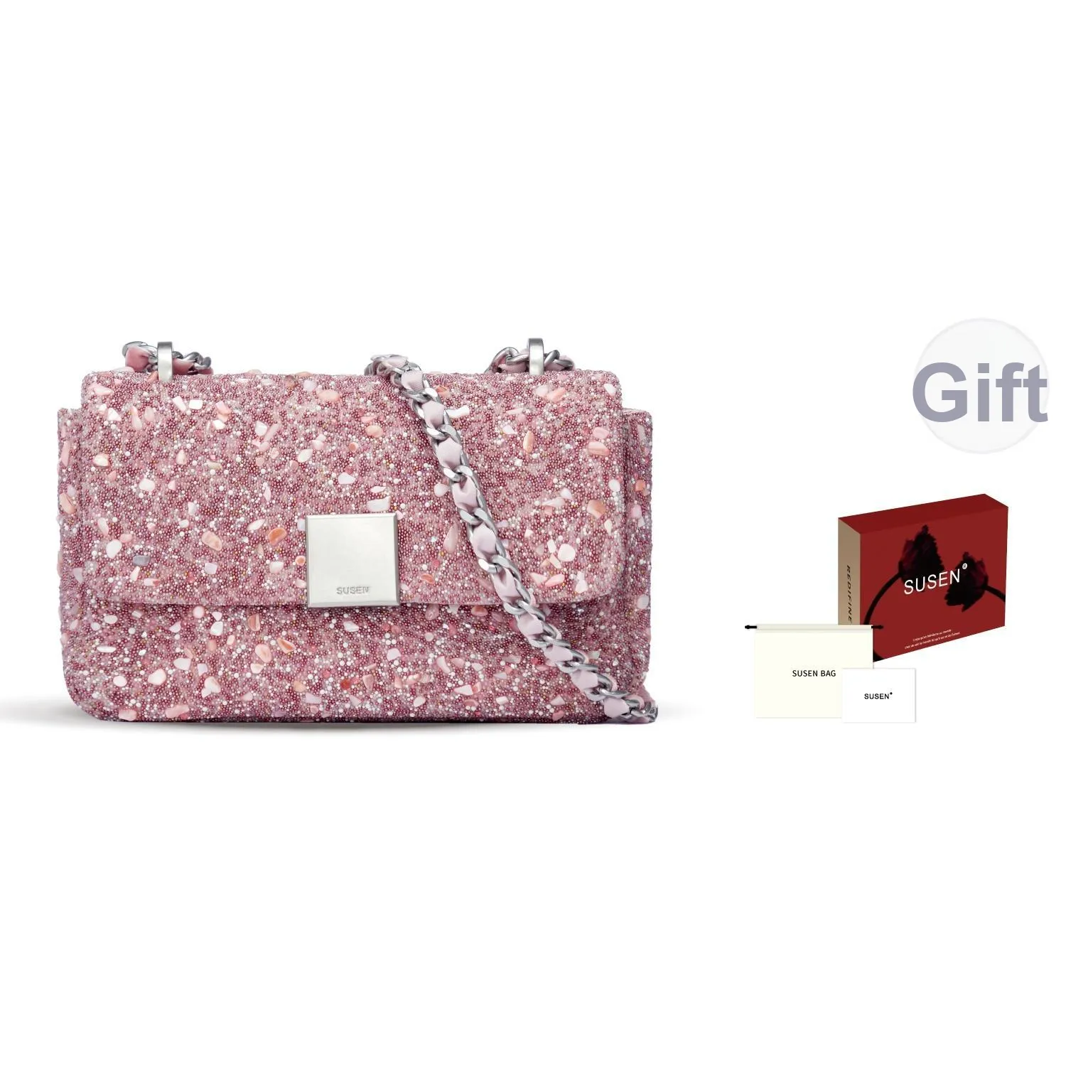 SUSEN Металл Цепочка Сумка через плечо Стандартная Женская Многоцветная