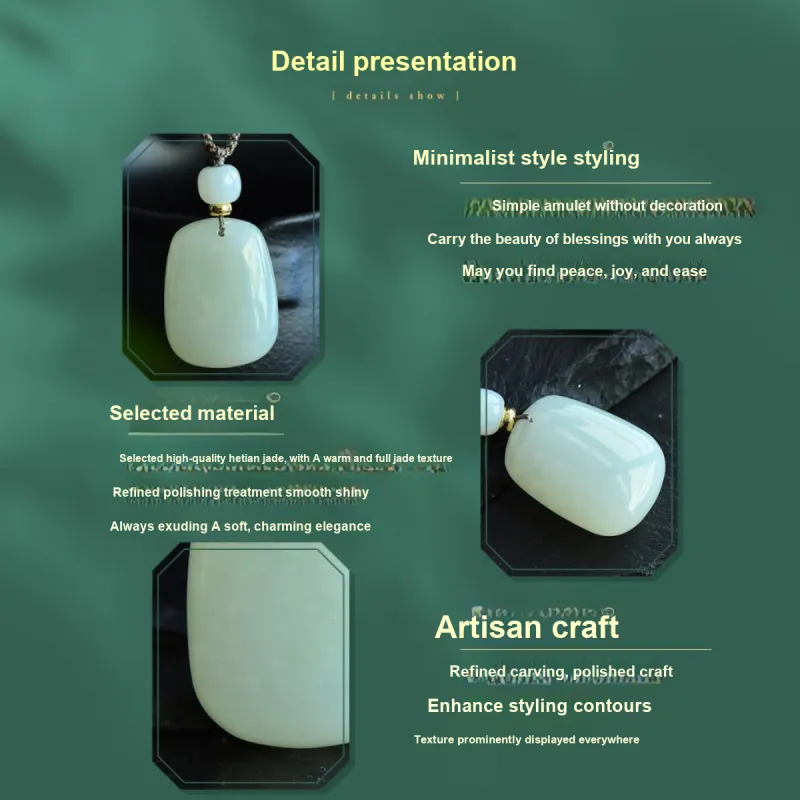 LAOMIAO Pendants Pale Greenish White Jade Women's-3
