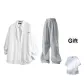 White+Gray Pants (Comes with 1 White T-Shirt)