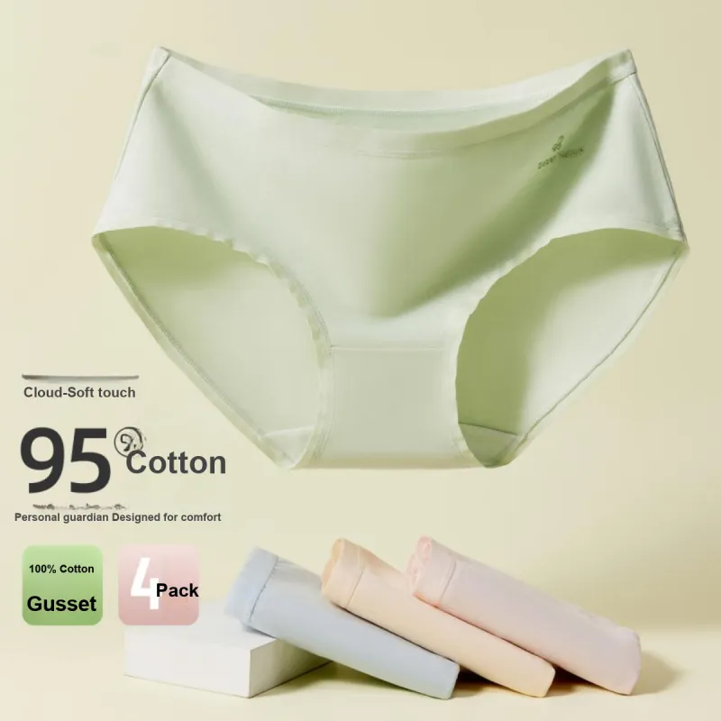 Urban Beauty Underpants Solid Color Classic Girlish Women's 4 Pack-2