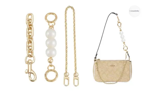 Lan Bao Fan Metal Pearl Four Leaf Clover Extender Chain Women's Gold Tone
