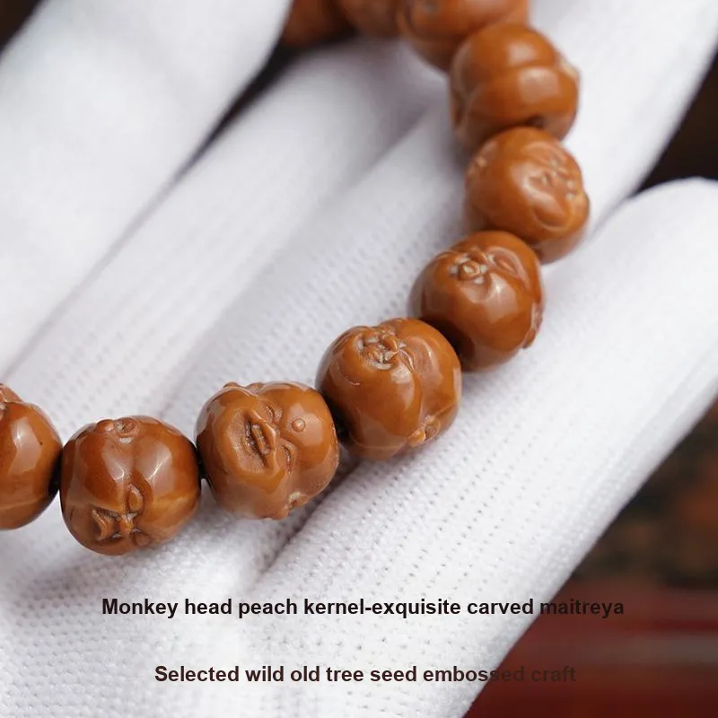 PINK U Monkey Head Walnut Bracelets Unisex-4