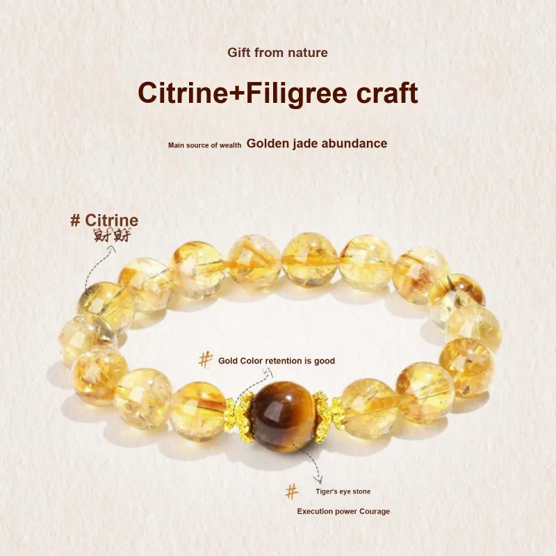 Jodie&Kevin Natural Citrine Bracelets Unisex-2