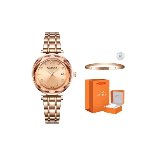 GEMAX Наручные часы Кварцевый механизм Металлический ремешок Часы для женщин Циферблат из золота