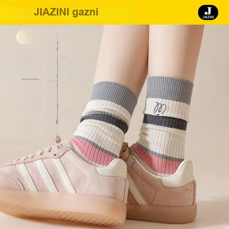 JIAZINI Mid Calf Socks Women's Combo Set-7