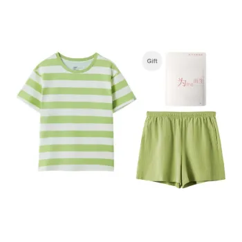 Red Beans At Home Pajama Set Women's Shopping Bag Fruit Green