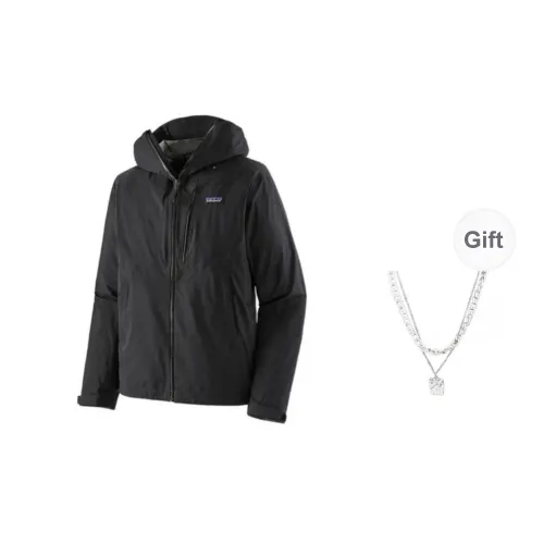 Patagonia Granite Crest Windbreaker Jackets Unisex Black Comes With Necklace