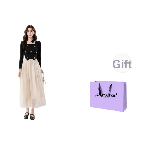 LADYXIEXIE Длинное платье с длинными рукавами женское