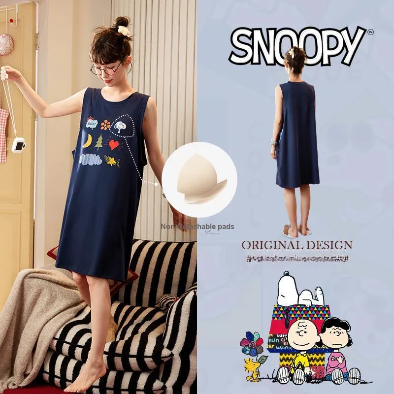 Gongdie x SNOOPY/, Nightgown Women's Gift Box Set Dark Blue-1