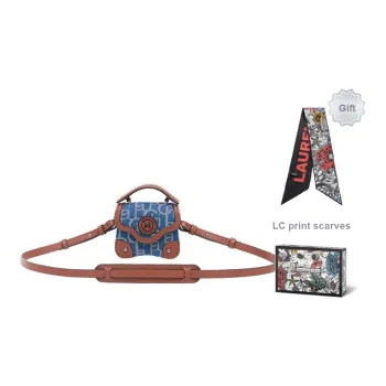 Laurence & Chico Light Blue Denim With Leather Smiley Face Bag Shoulder Bag Handbag Women's Light Blue