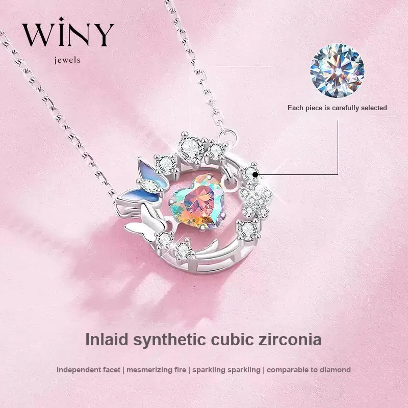 WINY 925 Sterling Silver Necklaces Women's Silver-5