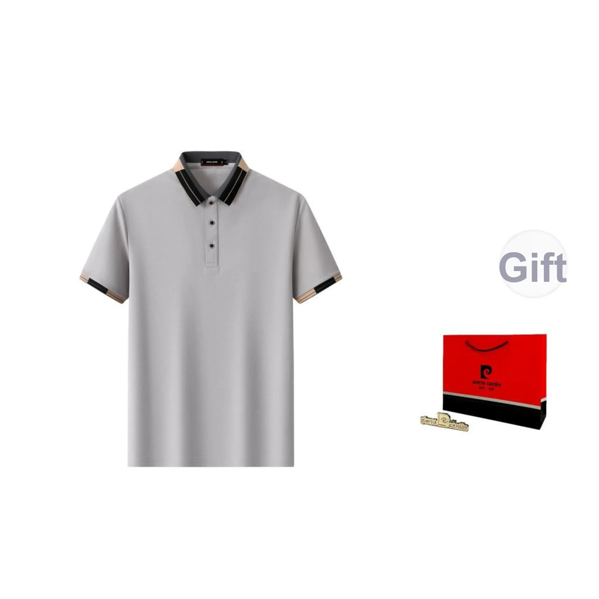 PIERRE CARDIN Polo Shirt Men's Khaki