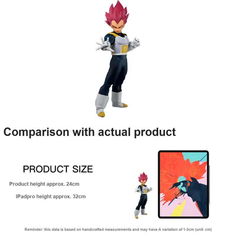 BANDAI Vegeta Banpresto Glass Factory, Ichiban Kuji, Dragon Ball Super Back To The Film D Award, Red Hair Bonus Gifts-3