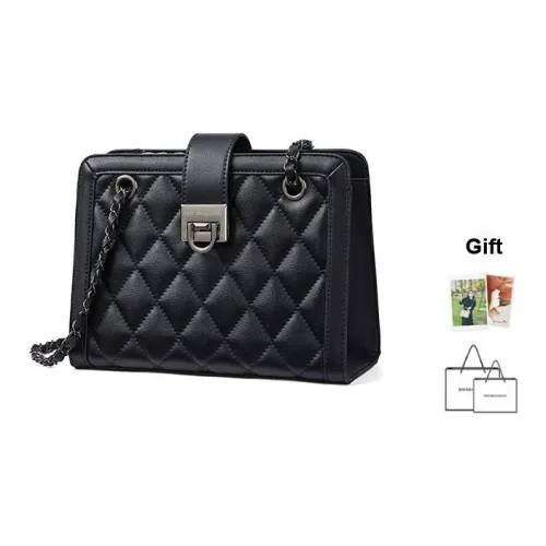 RED DRAGONFLY Коровья кожа Сумка через плечо Стандартная Женская Черная