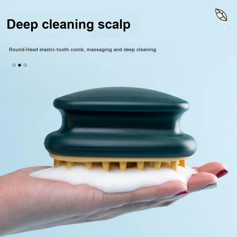 YUELEJI Airbag Massage Cleaning 2-in-1 Silicone Gel Nail Expert Head Spa Long Comb Massage Comb Shampoo Brush-3
