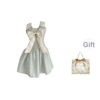 EMDPN Sleeveless Dresses Women's Light Green Shopping Bag Included