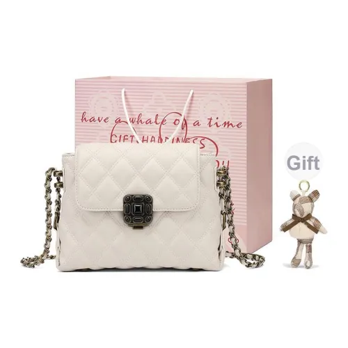 FAIRWHALE Сумка из коровьей кожи с цепочкой сумка через плечо стандартная женская цвет экрю