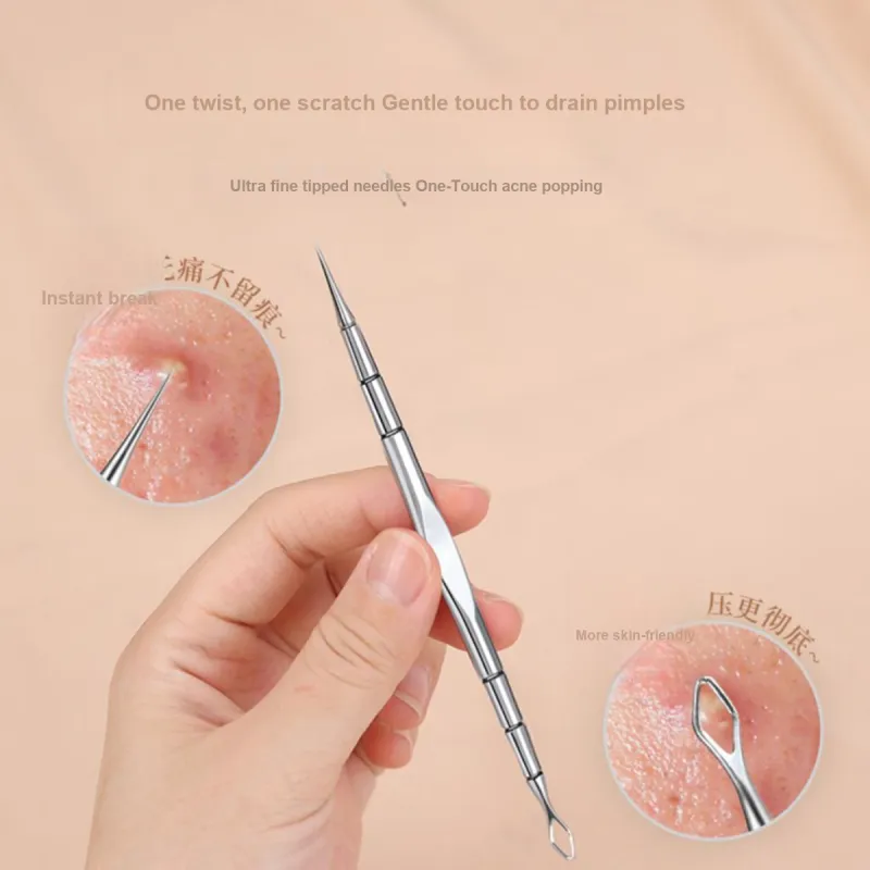 Gentle Welcome Super Fine Blackhead Removal Tool With Closed End Squeezing Needle For Acne Treatment Pimple Needle Set-5