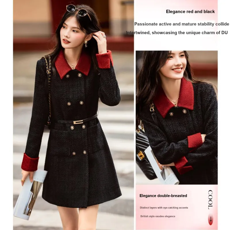 Like The Age Of Water Velvet feel Coat Women's Black-1