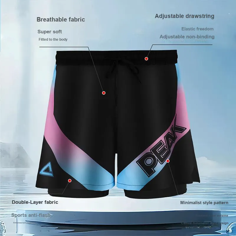 PEAK Swimming Shorts Unisex White Blue-3