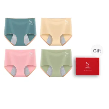 RED DRAGONFLY Period Panty 100% Cotton Underpants For Menstrual Cycle Women's Gift Box Set Of 4