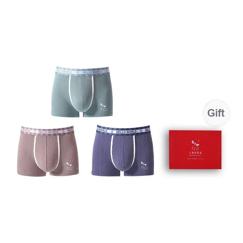 RED DRAGONFLY Cotton Panties Men's 3 Pack Gift Box Set-10