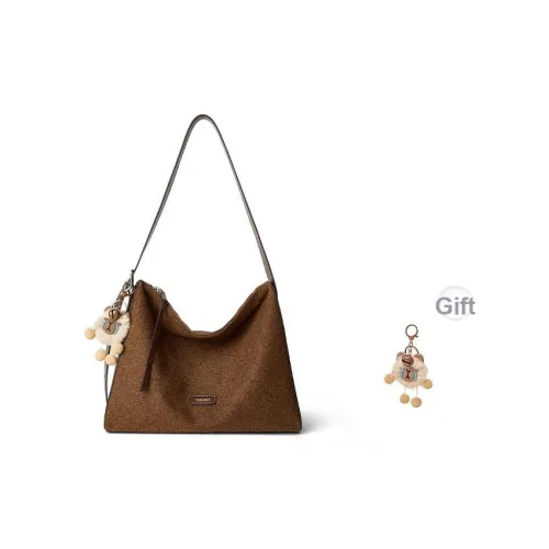 Teenmix Кашемир с коровьей кожей Курьерская сумка Сумка через плечо Большая Женская Красно-коричневая