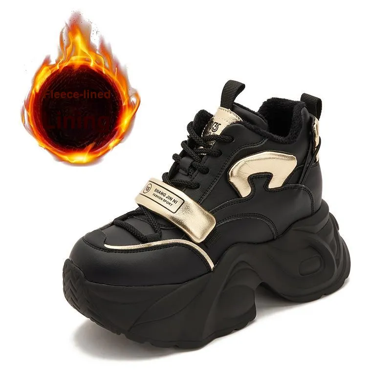 Milan Love Song Lightweight Warm Low-Top Chunky Sneakers Women's Black-20