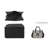 Black MLB Tote Exclusive Felt Liner[Zippers Anti-Theft]