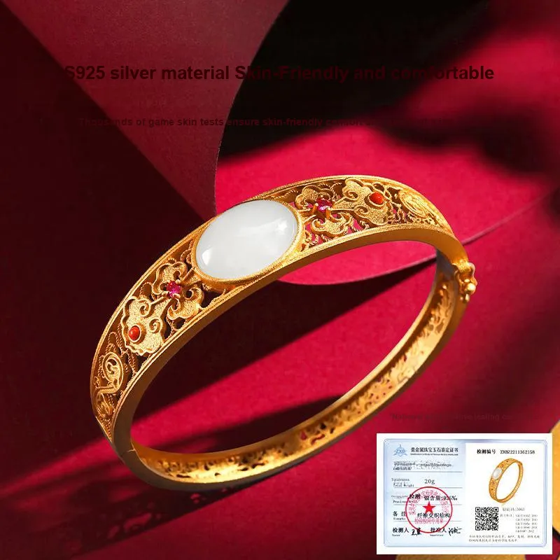 Hurry That Year Bangles White Jade Women's-1