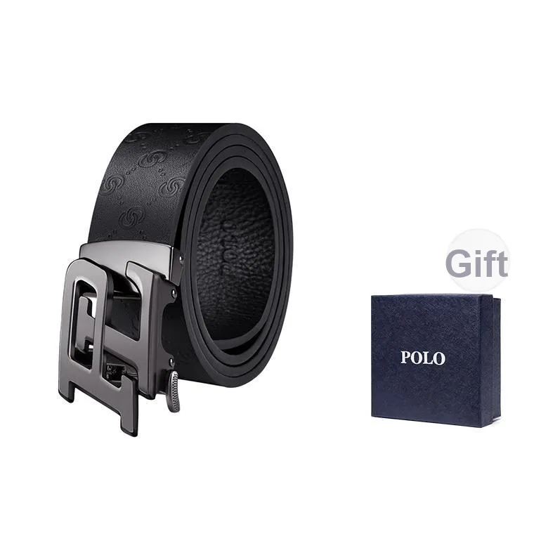 POLO Мужской ремень из коровьей кожи цвет металлический ширина 3,5 см