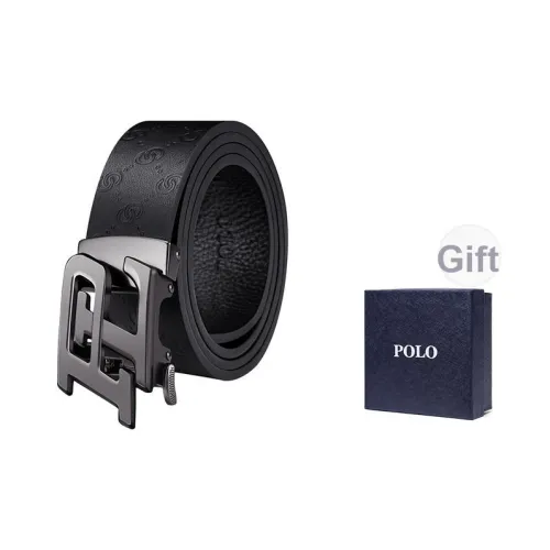 POLO Мужской ремень из коровьей кожи цвет металлический ширина 3,5 см