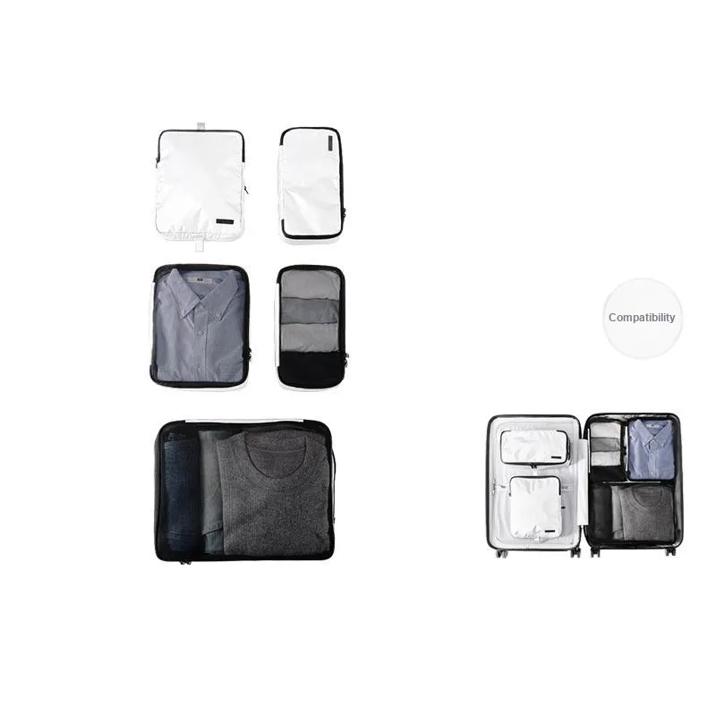 FANJI DuPont Paper Set Travel Storage Five-Piece Set Storage Bag Unisex White-4