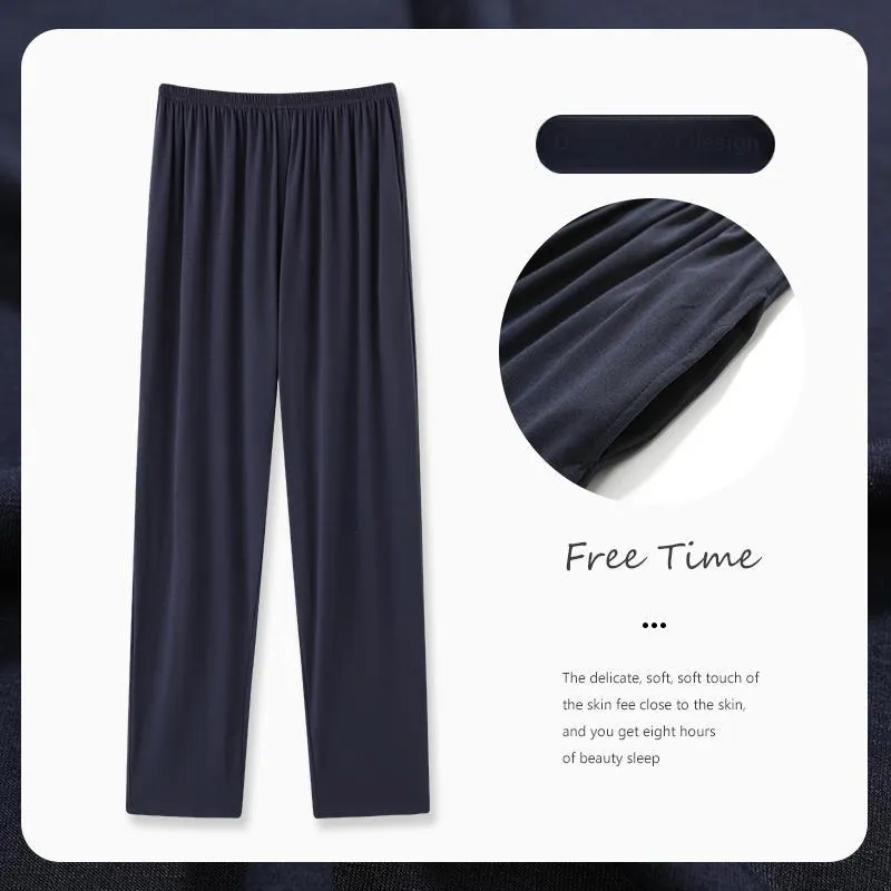 MADALLO Pajama Pants Men's Black Blue-1