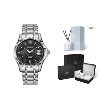 GOLGEN Smart Collection Mechanical Movement Stainless Steel Watchband Watch Men's Watches Black Dial