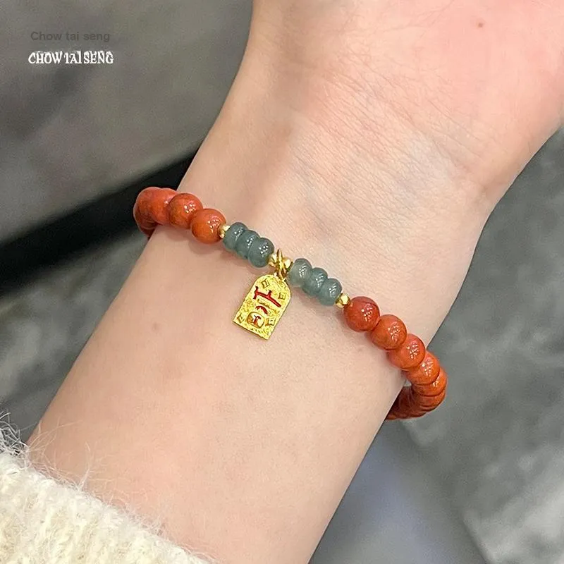 CHOW TAI SENG Southern Red Agate Bracelets Unisex-5