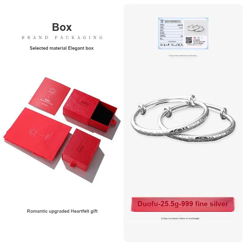 LAOYINJIANG S999 Fine Silver Bangles Kids'-2