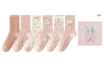 Caramella Mid Calf Socks Women's Gift Box Of 6 Doubles