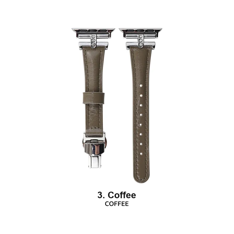 Vobafe Watch Band Apple Compatibility Waxed Leather Material-5