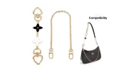 (Gold-Tone) Black White Four-Leaf Clover Extender Chain+Decorative Chain 40cm