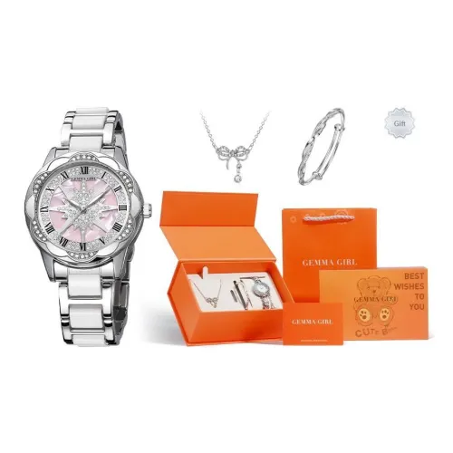 GEMMA GIRL Sun Star Женские часы Кварцевый механизм Часы Розовый циферблат