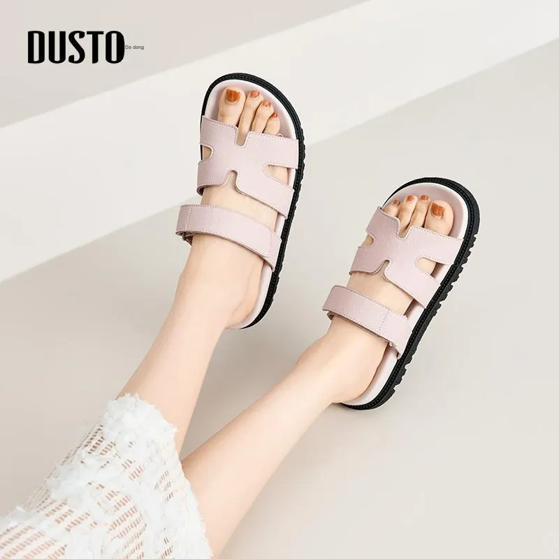 DUSTO Slide Slippers Women's Beige Black/Teal/Pink-10