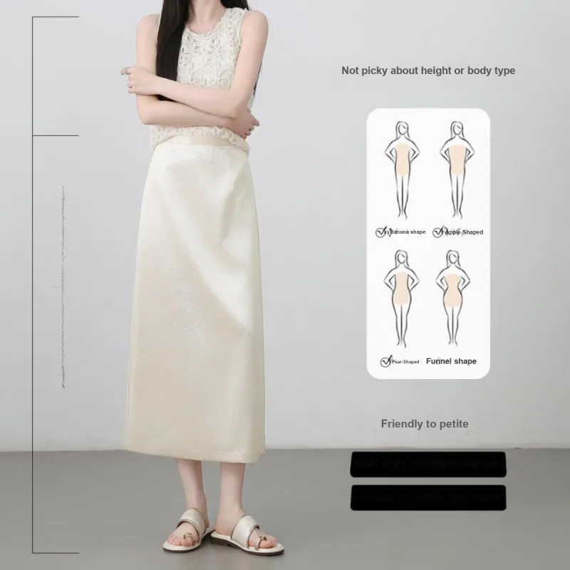 Like The Age Of Water Casual Long Skirt Women's Ecru-1