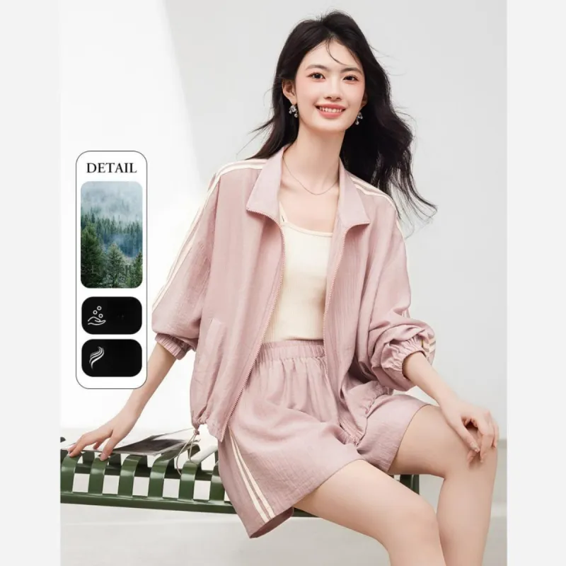 XINFEIYU Casual Suit Women's Pink-1