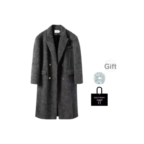 M MAICCO Темно-серый в комплекте с резинкой для волос + эксклюзивной коробкой Женское пальто